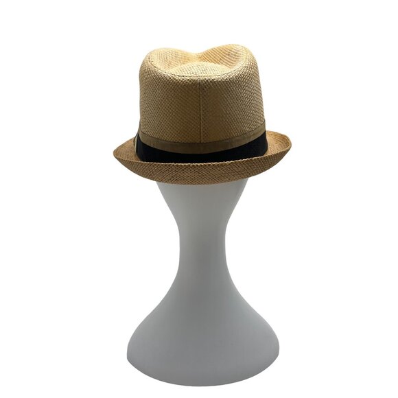 Westend Mens Natural Straw Fedora With Black Band - Picture 6 of 11